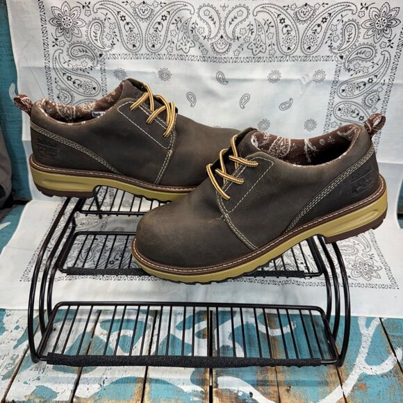 TIMBERLAND PRO A3116 Women's Brown Steel Toe Leather Shoes Size 7 Worn 1X - Picture 2 of 11